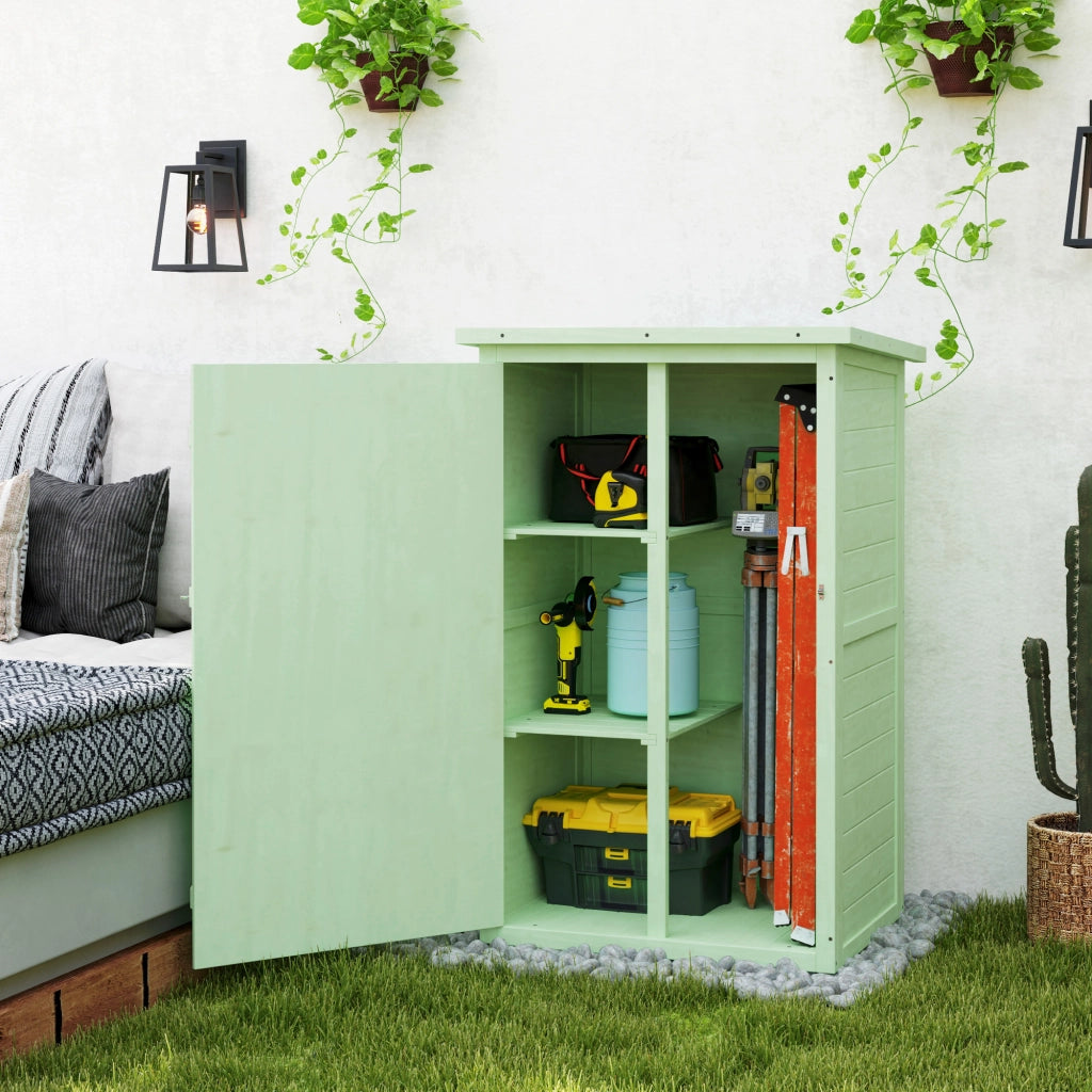 Capanno da giardino in legno con porta e tetto ¨C zephmum ¨C grigio 75x56x115 cm