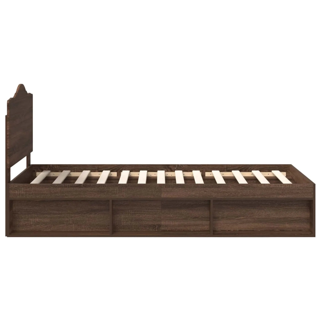 Struttura del letto Rovere Marrone 75 x 190 cm Pino massello