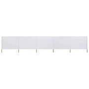 Paravento a 5 Pannelli in Tessuto 600x160 cm Bianco Sabbia cod mxl 54571