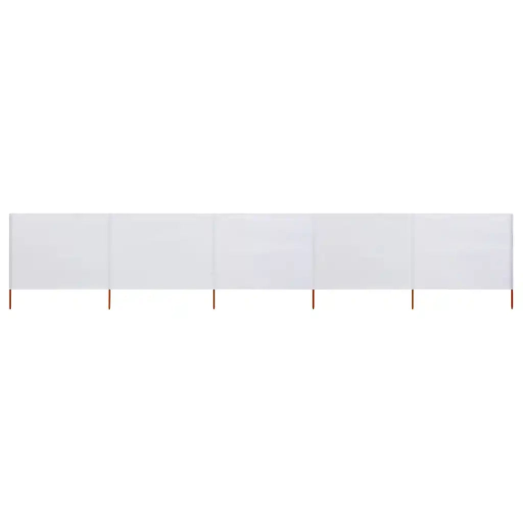 Paravento a 5 Pannelli in Tessuto 600x160 cm Bianco Sabbia cod mxl 54571