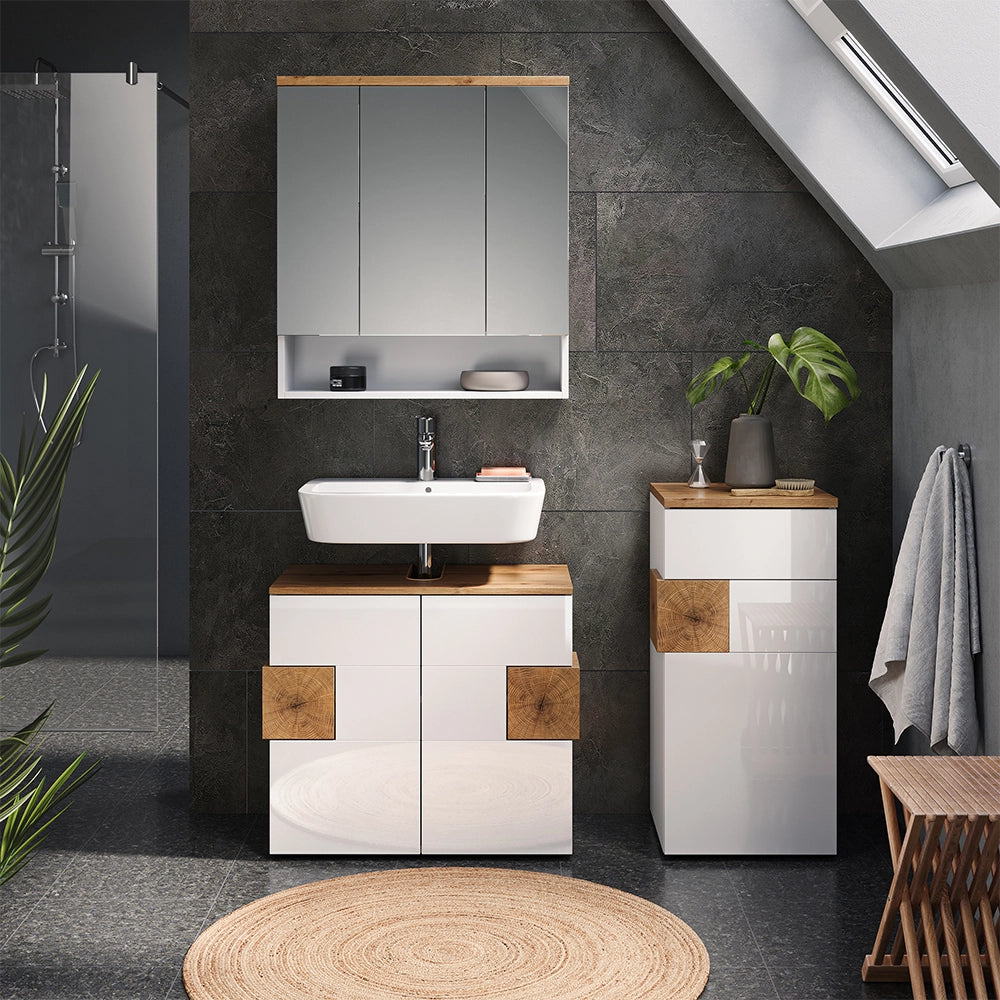 Vicco Set di mobili da bagno Bianco 3 parti