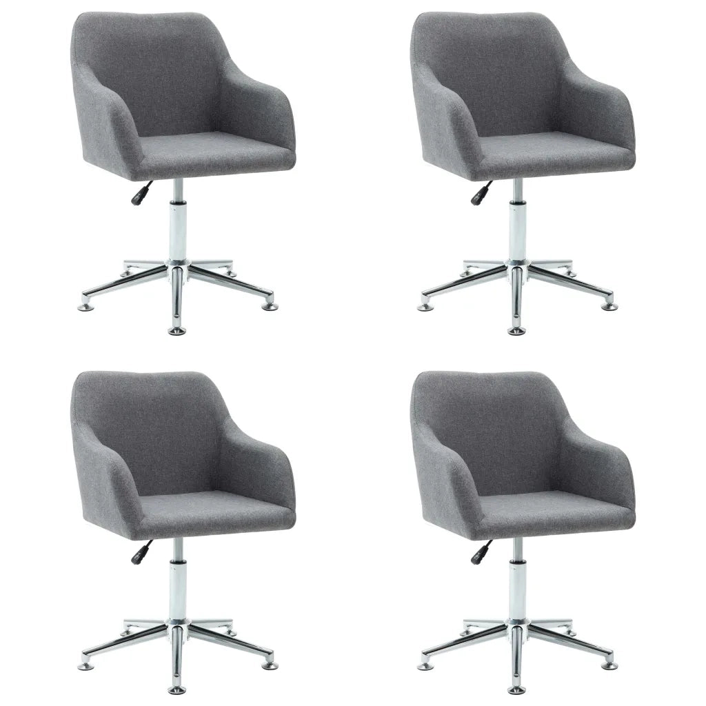 Sedie da Pranzo Girevoli 4 pz Grigio Chiaro in Tessuto 278427