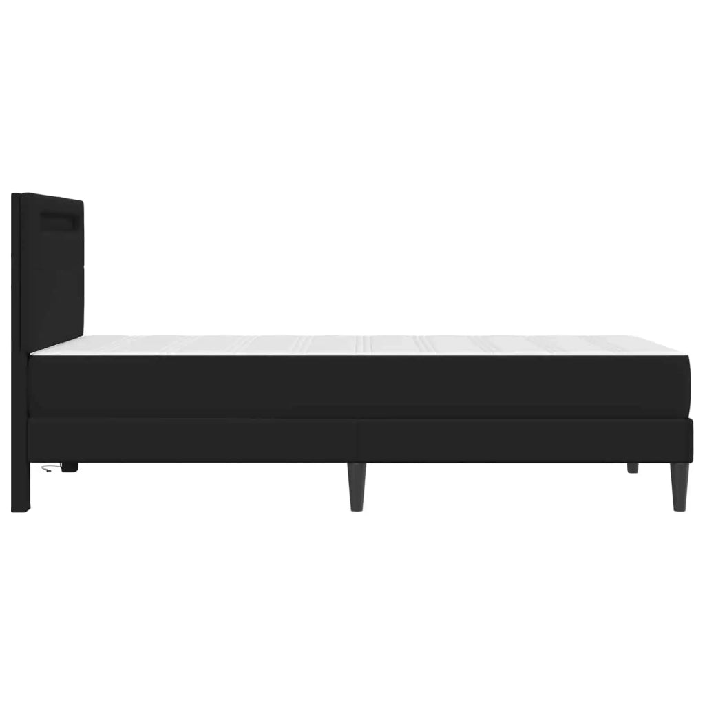 Struttura del letto con strisce LED Nero 90 x 200 cm Similpelle 3414986