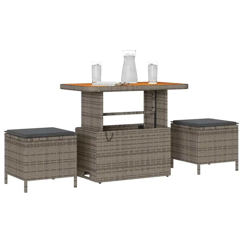 Set da Pranzo per Giardino | Set Salotto da Giardino Grigio polyrattan