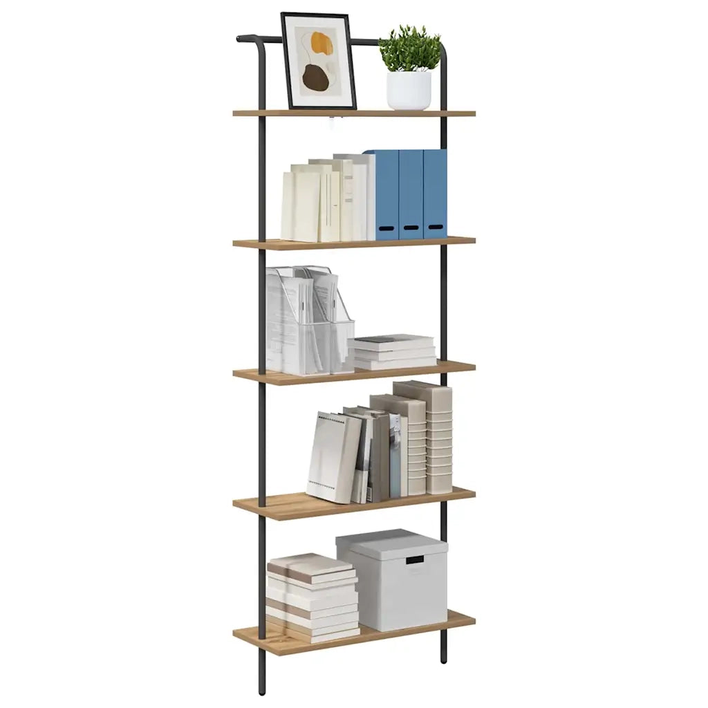 Libreria-Scaffale per Libri-Mobile di Stoccaggio Rovere artigianale 60 x 24 x 168 cm Legno multistrato