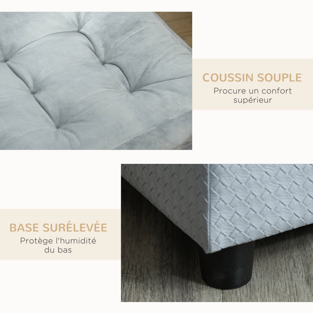 Divano per cani e gatti con cuscino amovibile e contenitore ¨C zephmum ¨C 76x45x43 cm grigio chiaro
