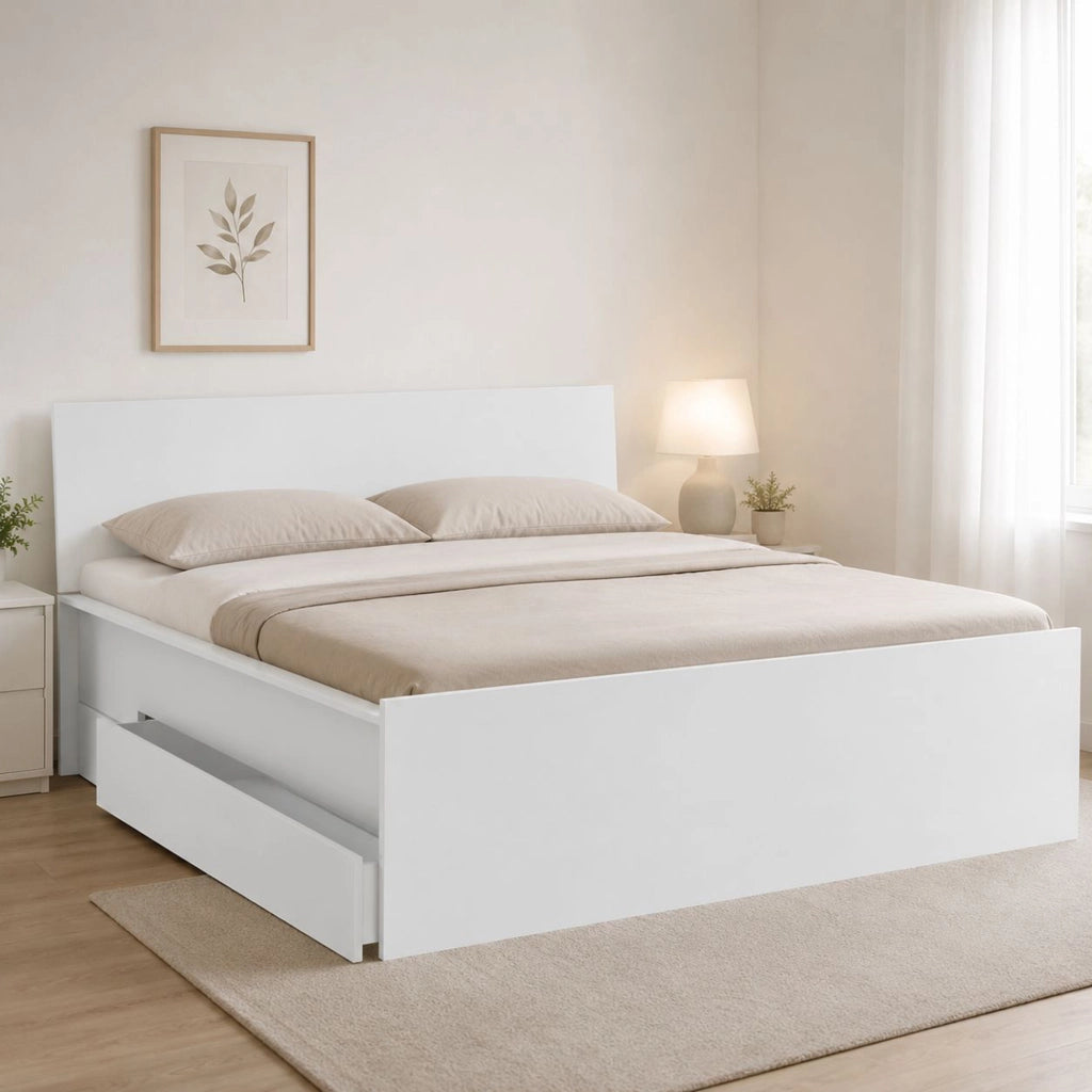 Letto Matrimoniale Lidati, Letto Matrimoniale Dimensione Materasso 160x200 cm, Bianco