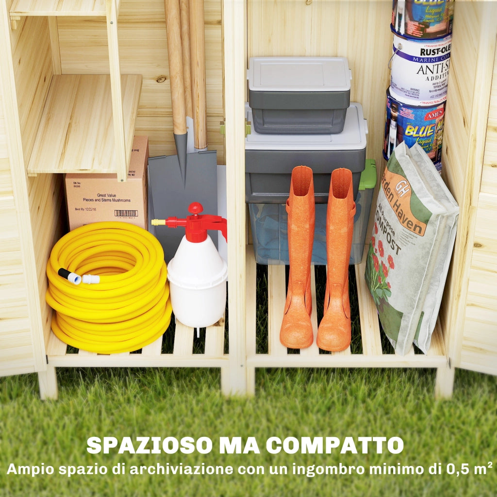 Capanno da Giardino 2 Zone ¨C zephmum ¨C Legno di Abete 106x57x167 cm