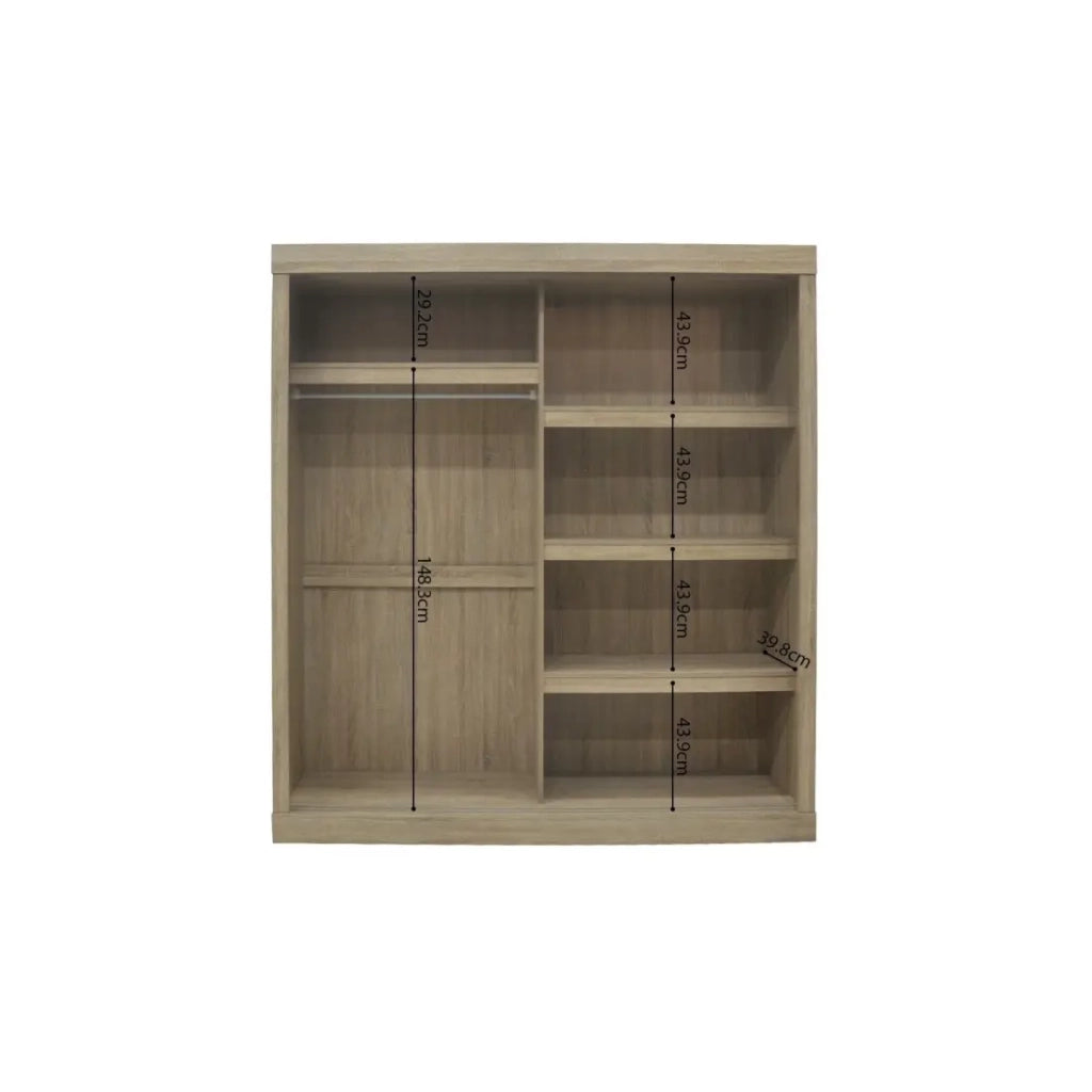 Armadio MILS – 2 porte scorrevoli – Rovere Sonoma – Stile scandinavo