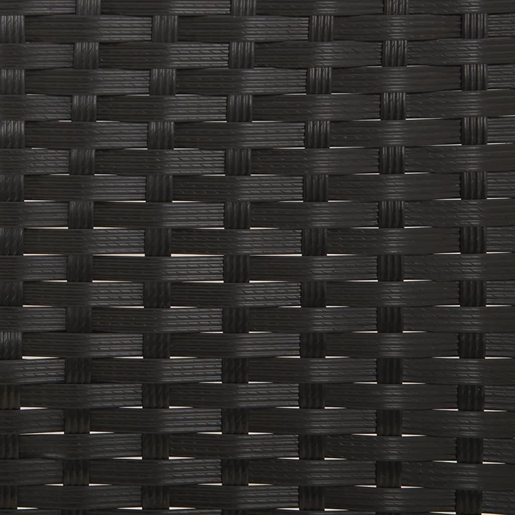 Panca da giardino a 2 posti mobili da esterno per patio mobili da terrazza con cuscini resina intrecciata nera 02_0011779