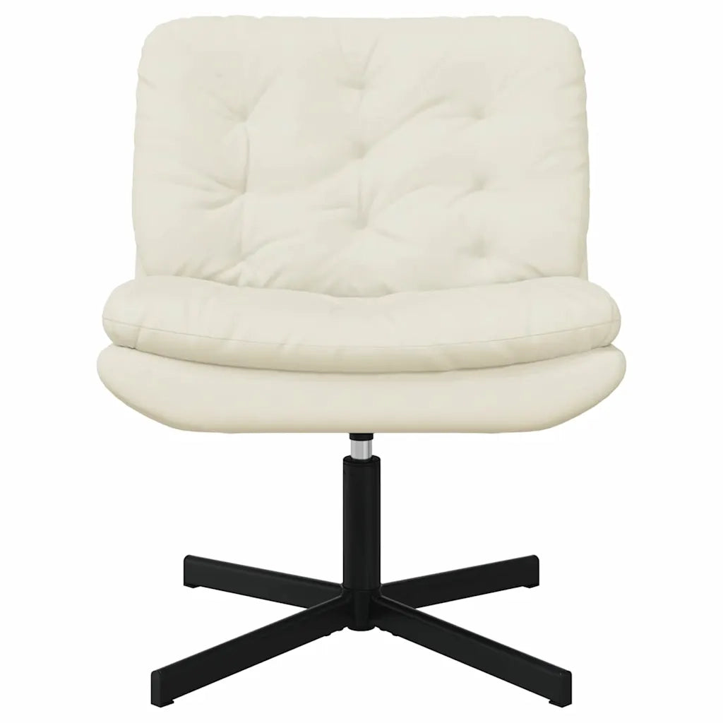 vidaXL Poltrona Relax con Base Girevole Crema 63 x 75 x 76 cm Velluto
