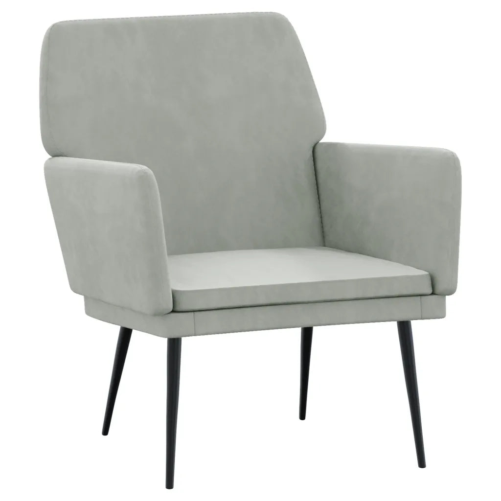 Poltrona Grigio Chiaro 62x79x79 cm Velluto 351372