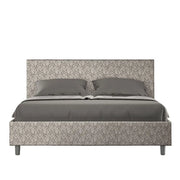 Letto matrimoniale con rete imbottito 160x210 tessuto Era 2 grigio Adele