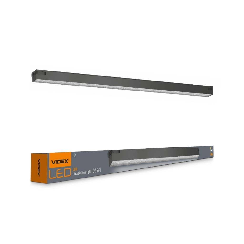 Lampada LED lineare 120 cm 50W 5000lm 5000K nera Videx
