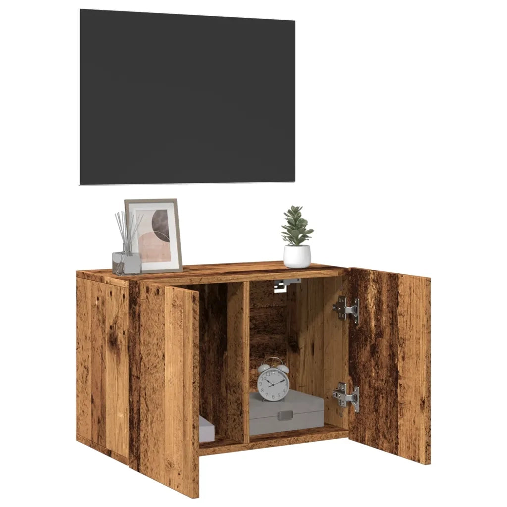 Mobile TV a Parete Legno Antico 60x30x41 cm
