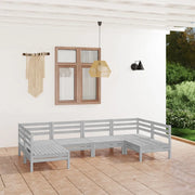 Set Divani da Giardino 6 pz Bianco in Legno Massello di Pino cod mxl 36804