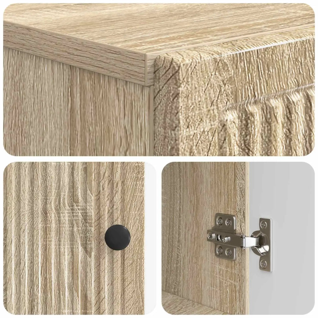Armadio da Bagno con Ripiano Aperto EDE Rovere Sonoma 895937