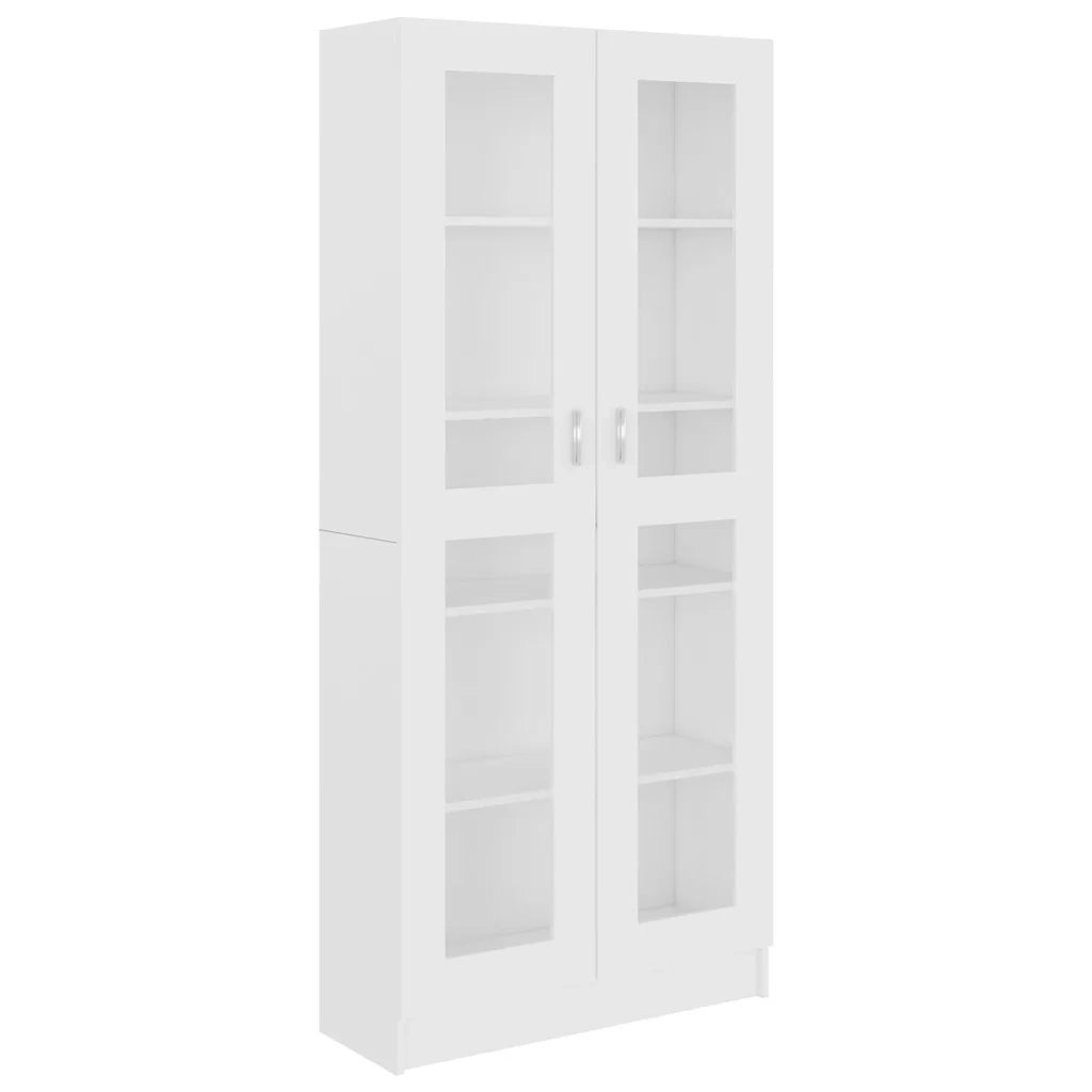 Armadietto Vetrina Bianco 82,5x30,5x185 cm Legno Multistrato CFW9036542