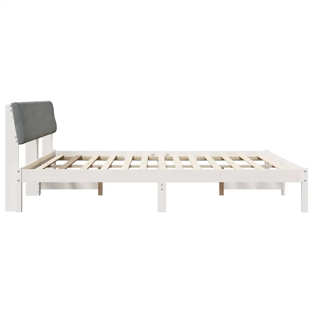 Struttura del Letto Bianco e grigio chiaro 200 x 200 cm 3394342