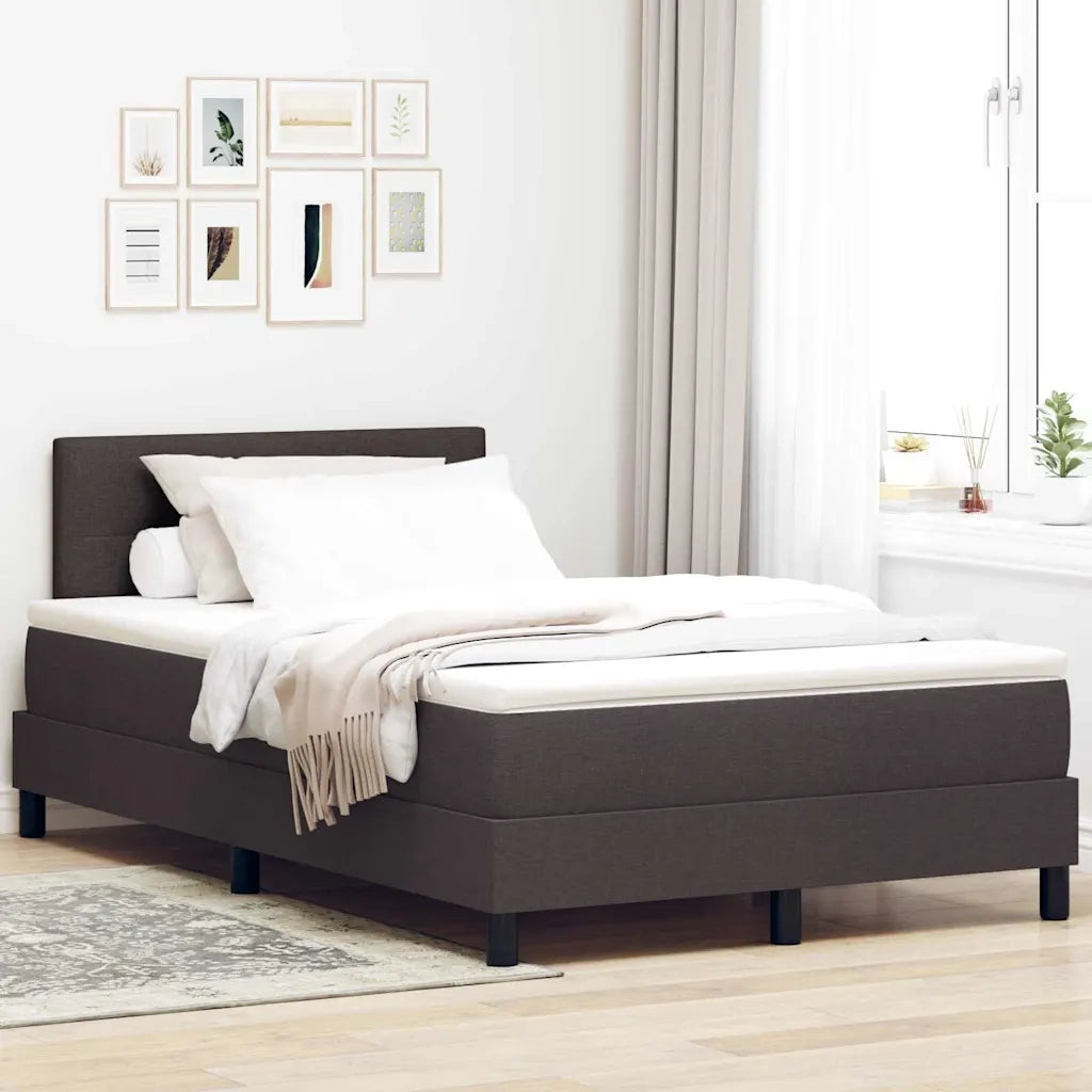 Letto a molle con testiera Marrone Scuro 120 x 190 cm Tessuto 3338674