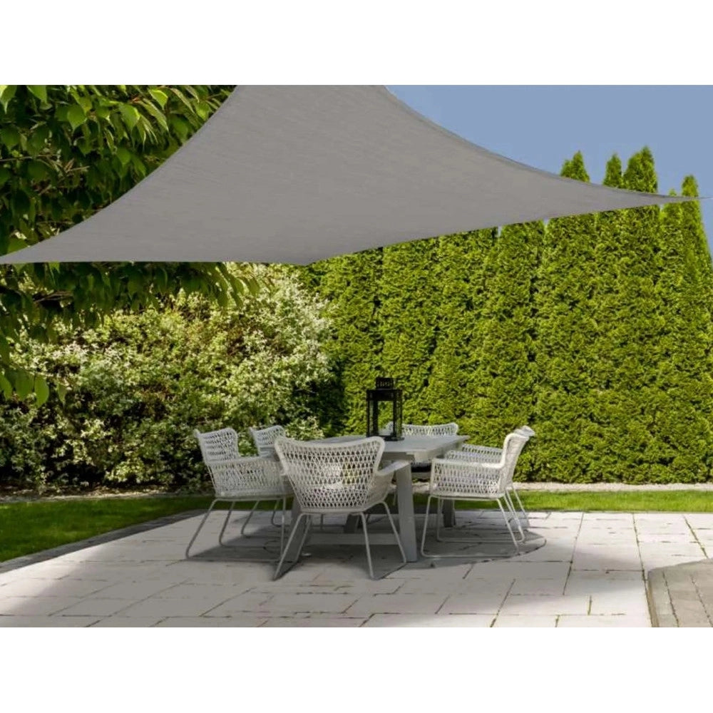 Trade Shop - Vela Tenda Quadrata Parasole Protezione Sole Ombreggiatura Giardino 3x3mt Grigio 222584 -