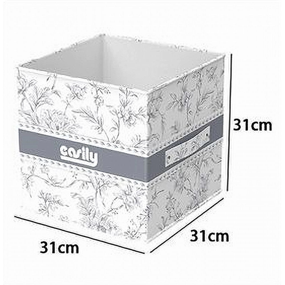 Trade Shop - Box Portatutto Scatola Salvaspazio Contenitore Organizer 31x31x31cm Fantasia 87312 -
