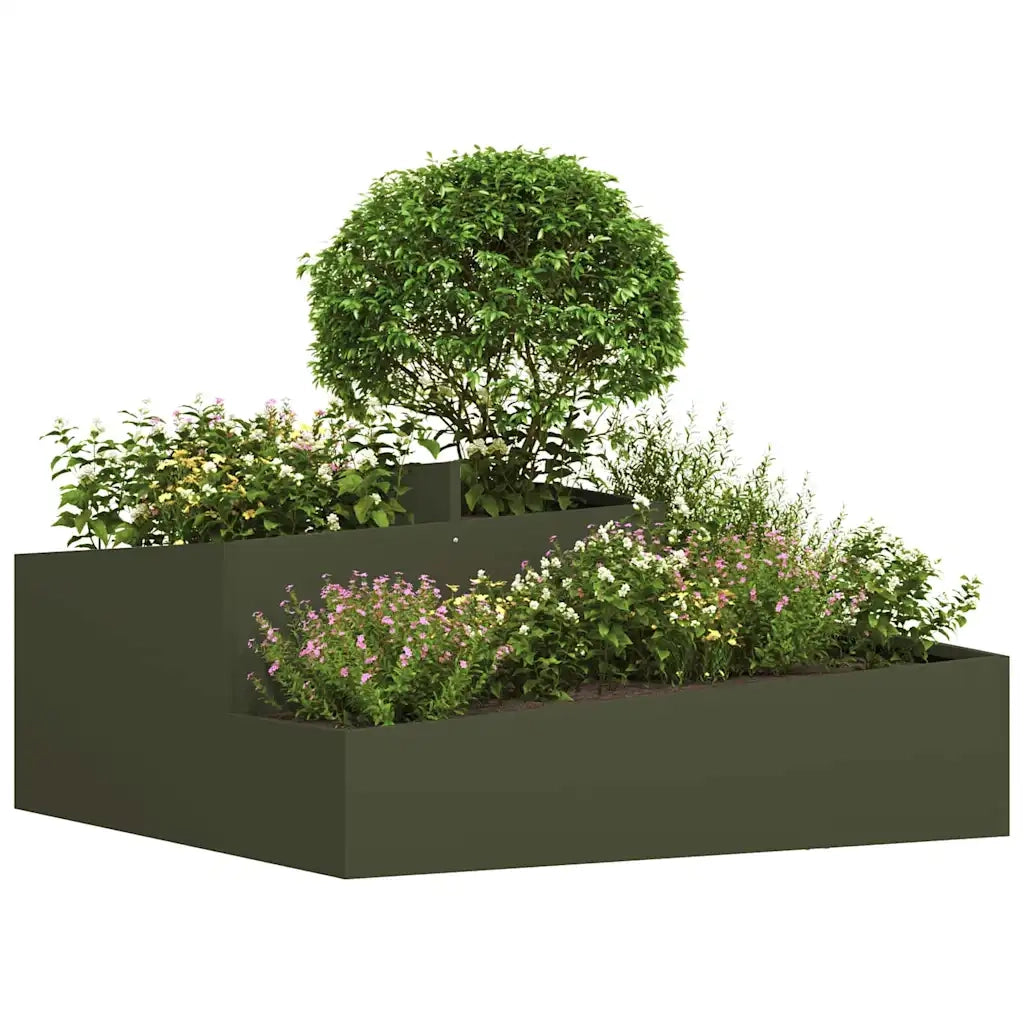 Vaso da giardino Verde oliva 100 x 100 x 50 cm 873588