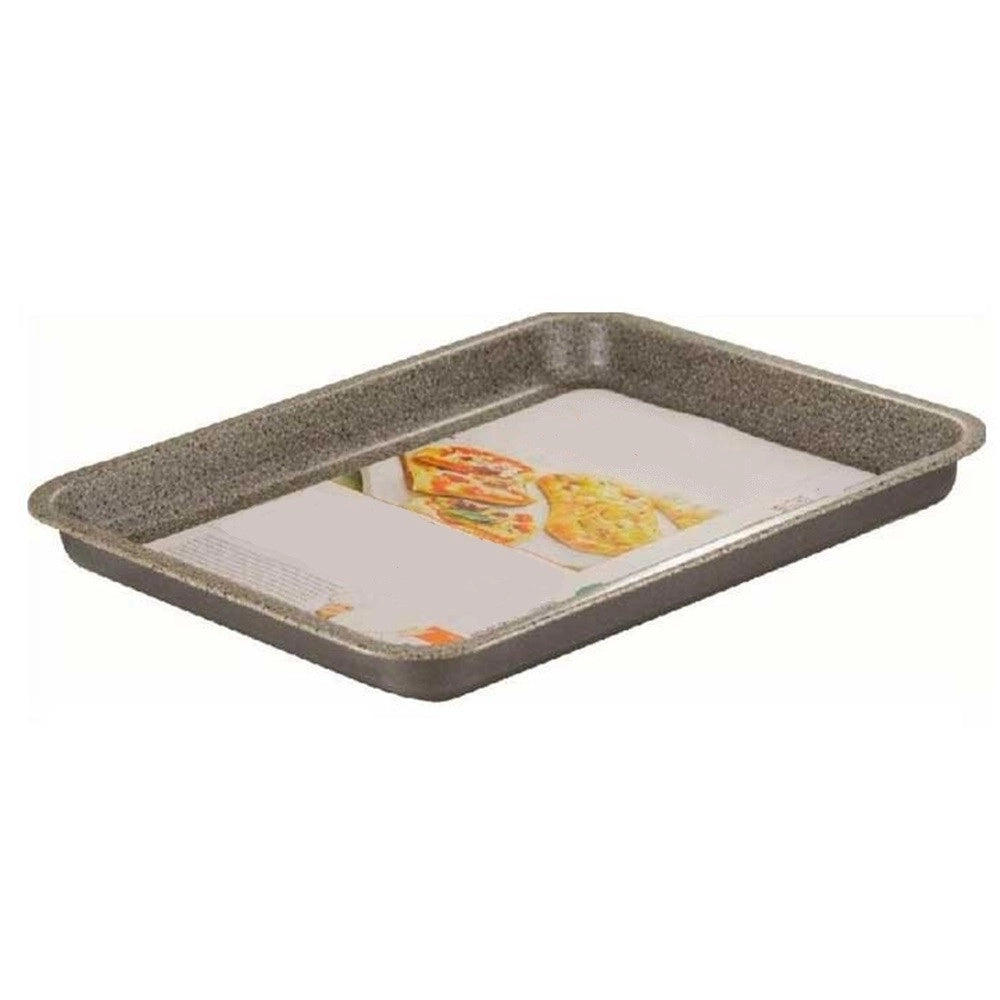 Trade Shop - Teglia Rettangolare Bassa Pizza 35x27xh3 Cm Da Forno Antiaderente Antigraffio 037036m -