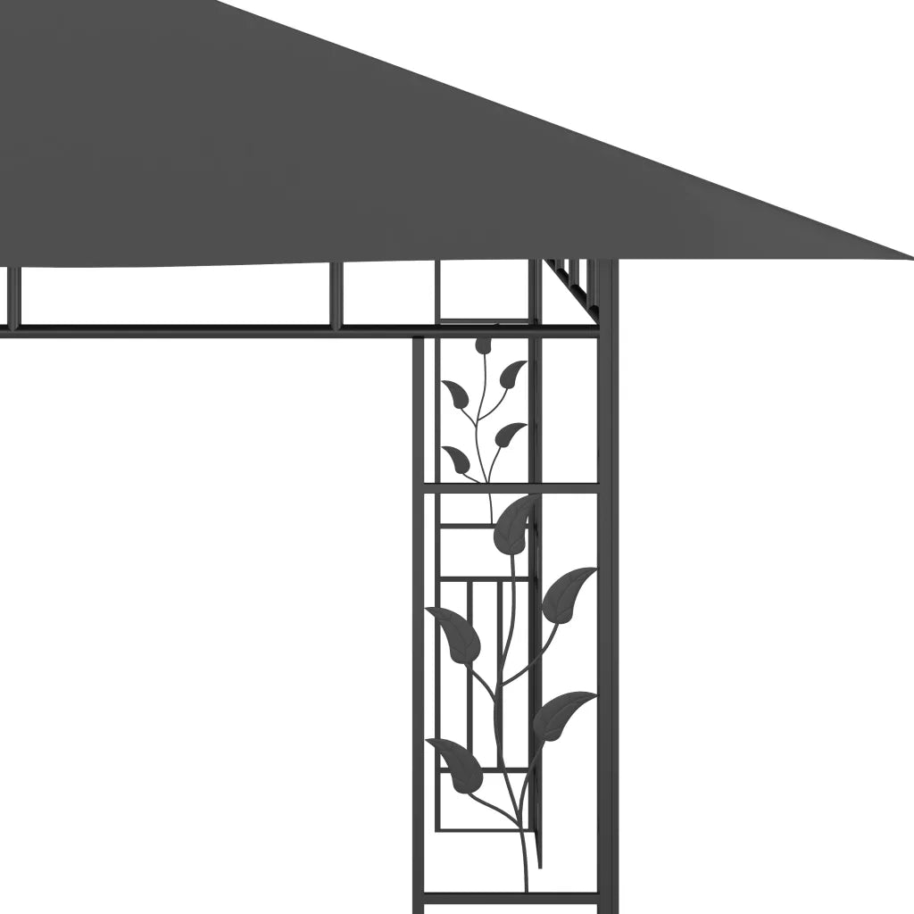 Gazebo con Zanzariera 4x3x2,73 m Antracite 180 g/mÂ² cod mxl 55320