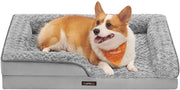 Letto per piccoli cani ortopedico, divano per cani acqua resistente con copertura in piuma rimovibile, 71 x 58 x 16 cm, grigio chiaro PGW251G01