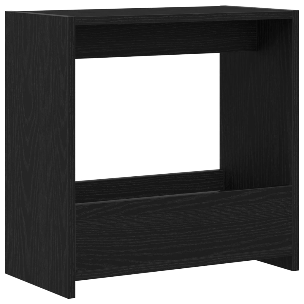 Tavolino Nero Faggio 50x26x50 cm Legno Ingegnerizzato