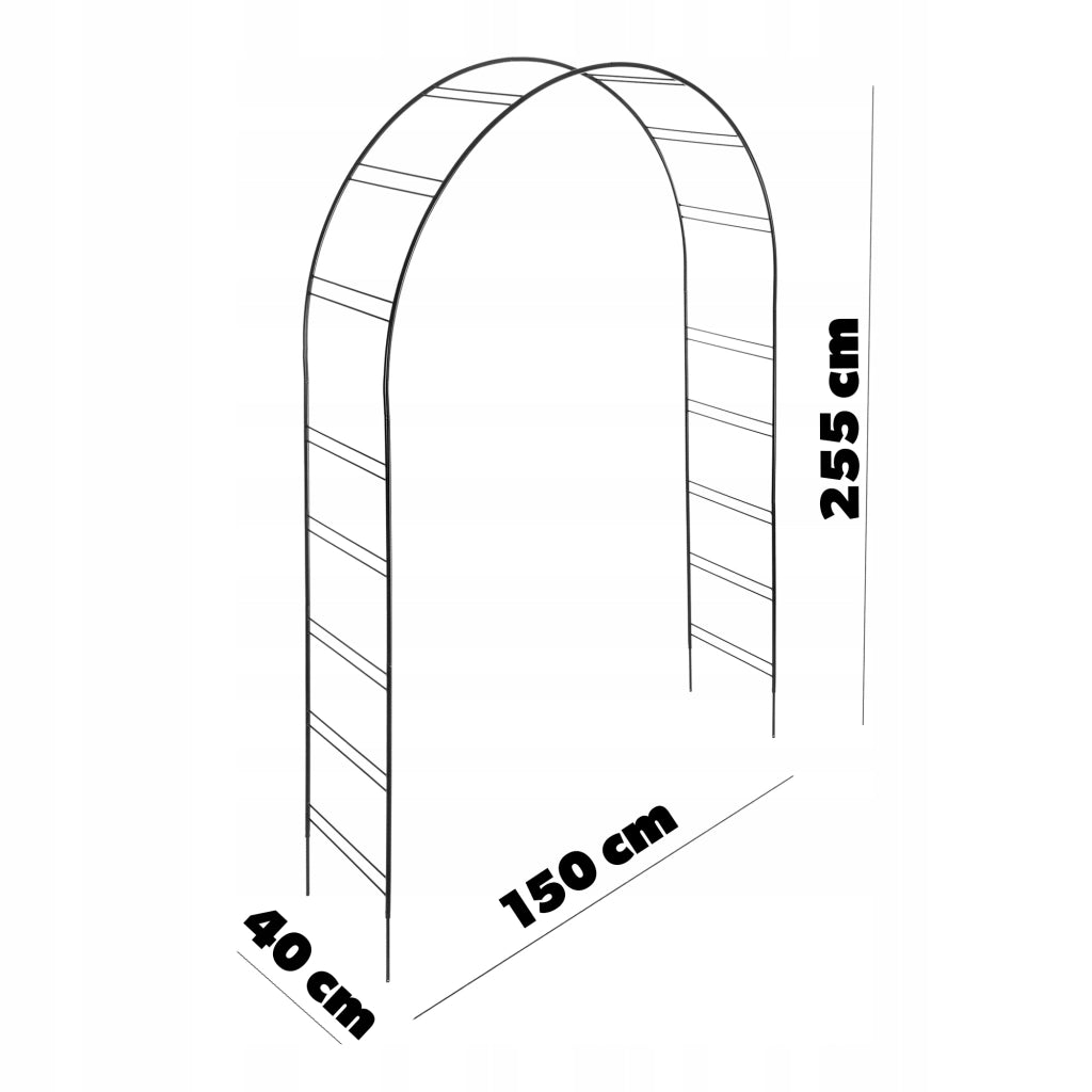 Pergola da giardino KADAX per fiori e rose, arco floreale in metallo, 255 cm