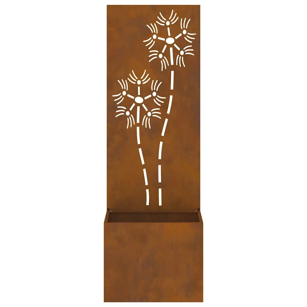 vidaXL Vaso da Giardino con Pannello Decorativo Ruggine 50 x 140 cm