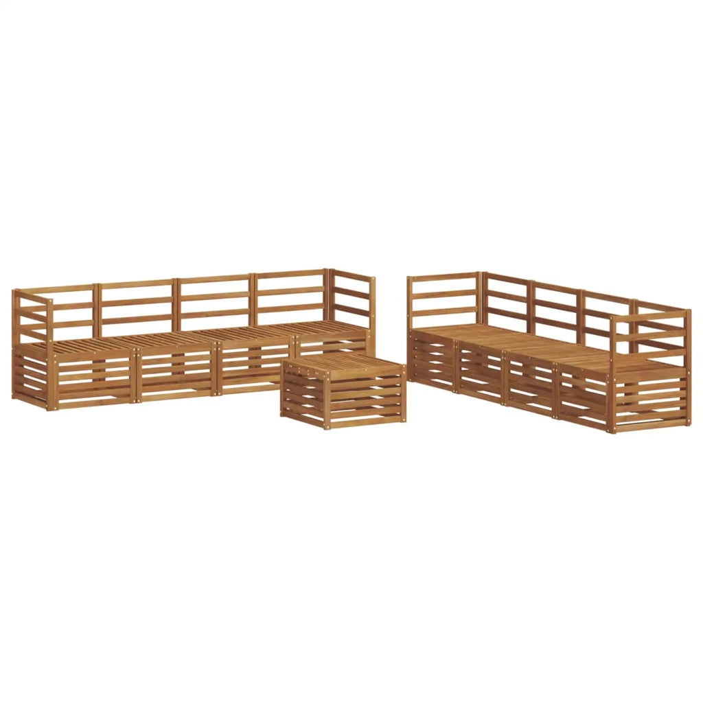 Set divani 9 pcs Naturale Legno di Acacia Massello 3374549