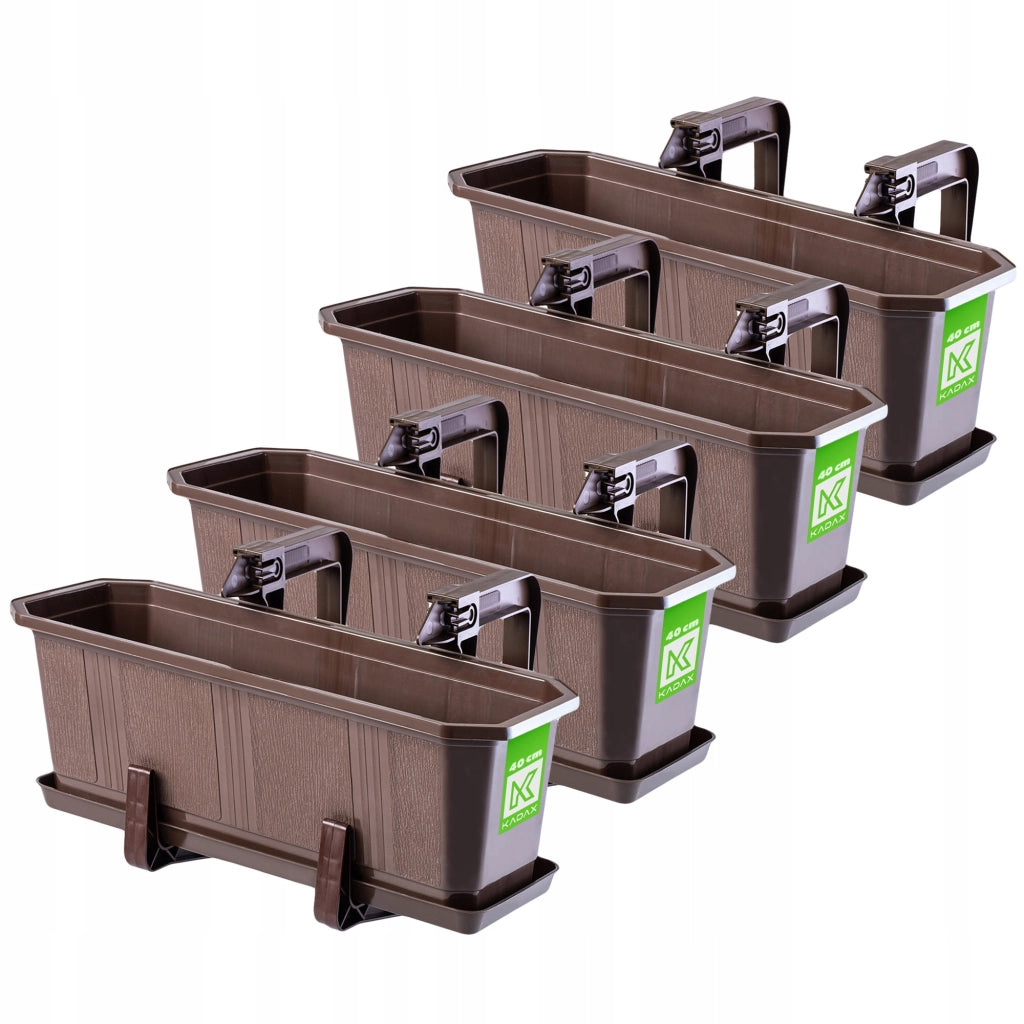 KADAX Supporto per vasi da fiori da balcone, 40 cm, 4 pezzi
