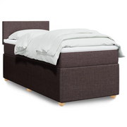 vidaXL Giroletto a Molle con Materasso Marrone Scuro 90x190cm Tessuto