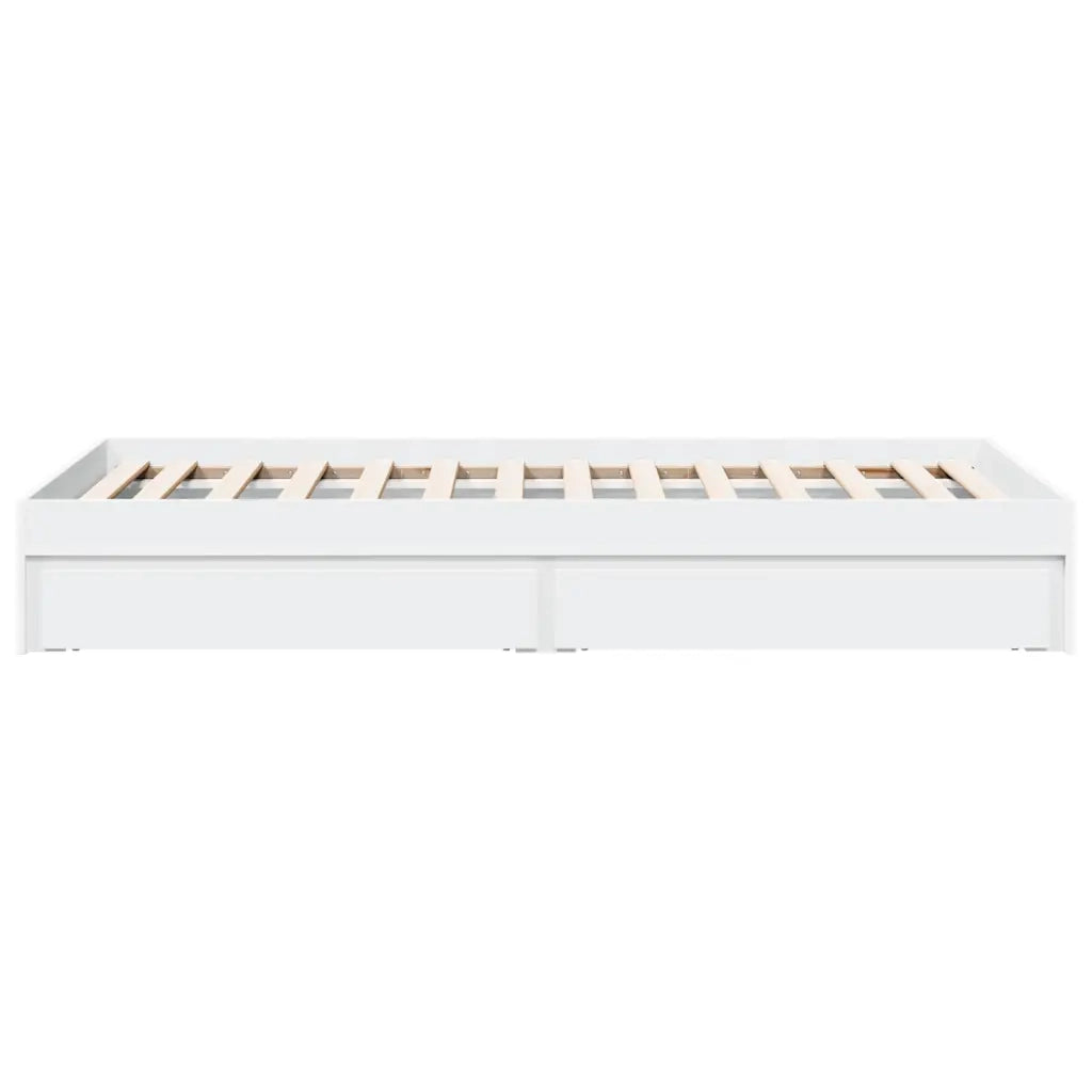 Giroletto con Cassetti Bianco 100x200 cm in Legno Multistrato 3280671