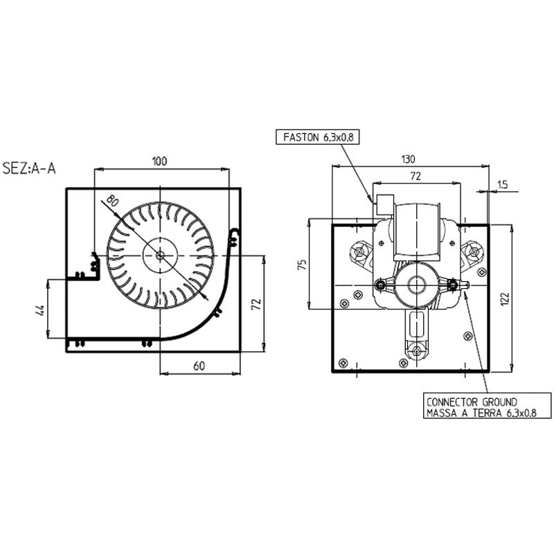 Ricambistufeapellet Ventilatore tangenziale  per stufa a pellet TGA 80/1-300/35 EMMEVI - FERGAS 148303