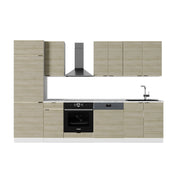 Cucina componibile Fame-Line Pannello in quercia/Bianco 300 cm, PL Marmo Vicco