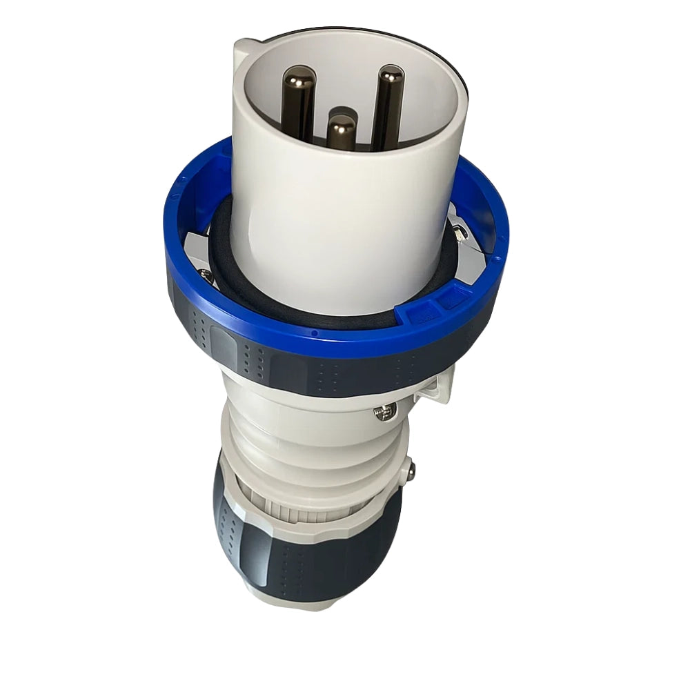 Spina mobile diritta hp ip66 63a 200-250v blu