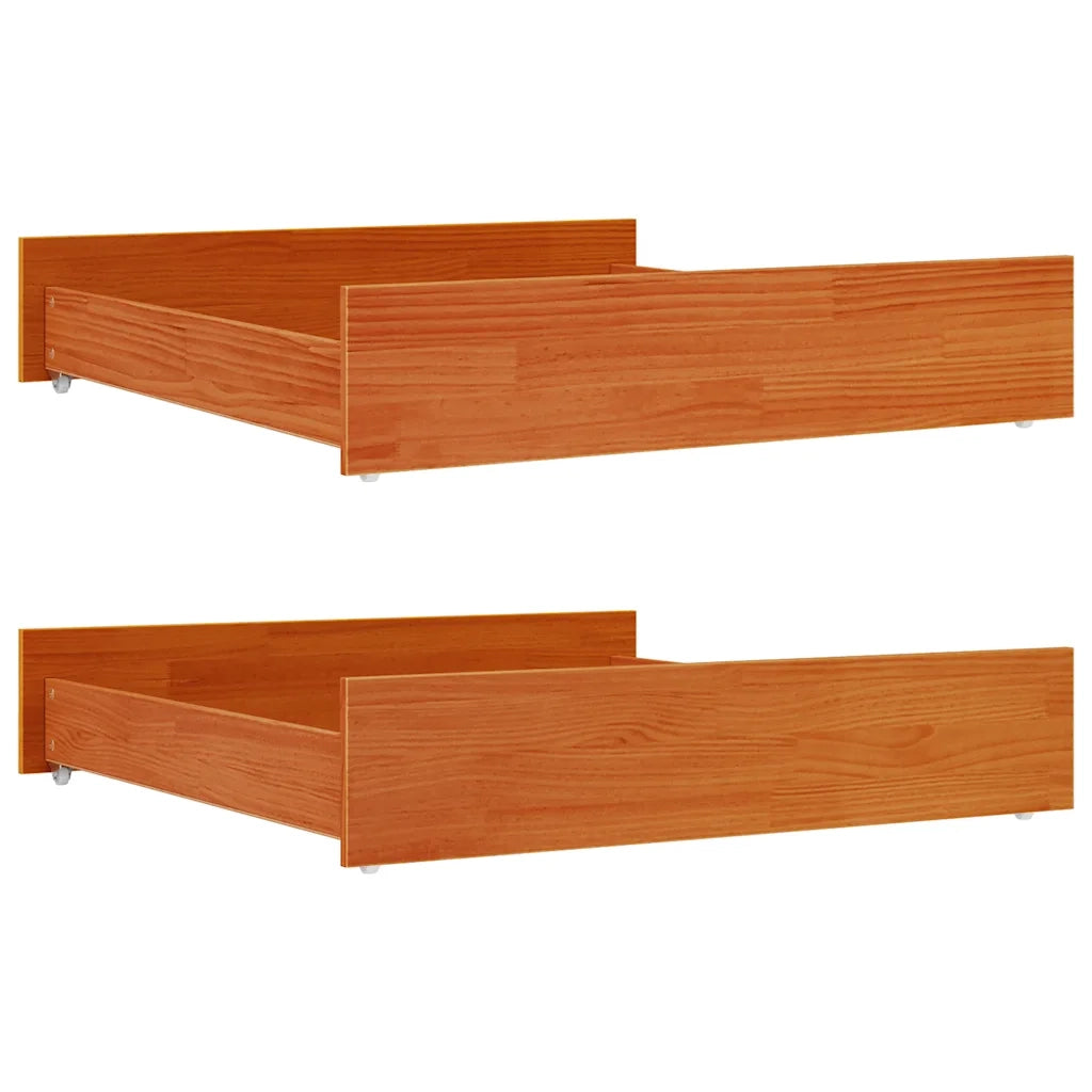 Cassetti per Letto 2 pz Marrone Cera in Legno Massello di Pino CFW1973604