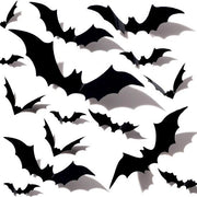 Decorazione da Halloween 32 pezzi decorazione 3D pipistrello per parete - pvc impermeabile - nero spettrale - pipistrello rimovibile - fai da te - decorazione per finestra - set di decorazioni da Halloween