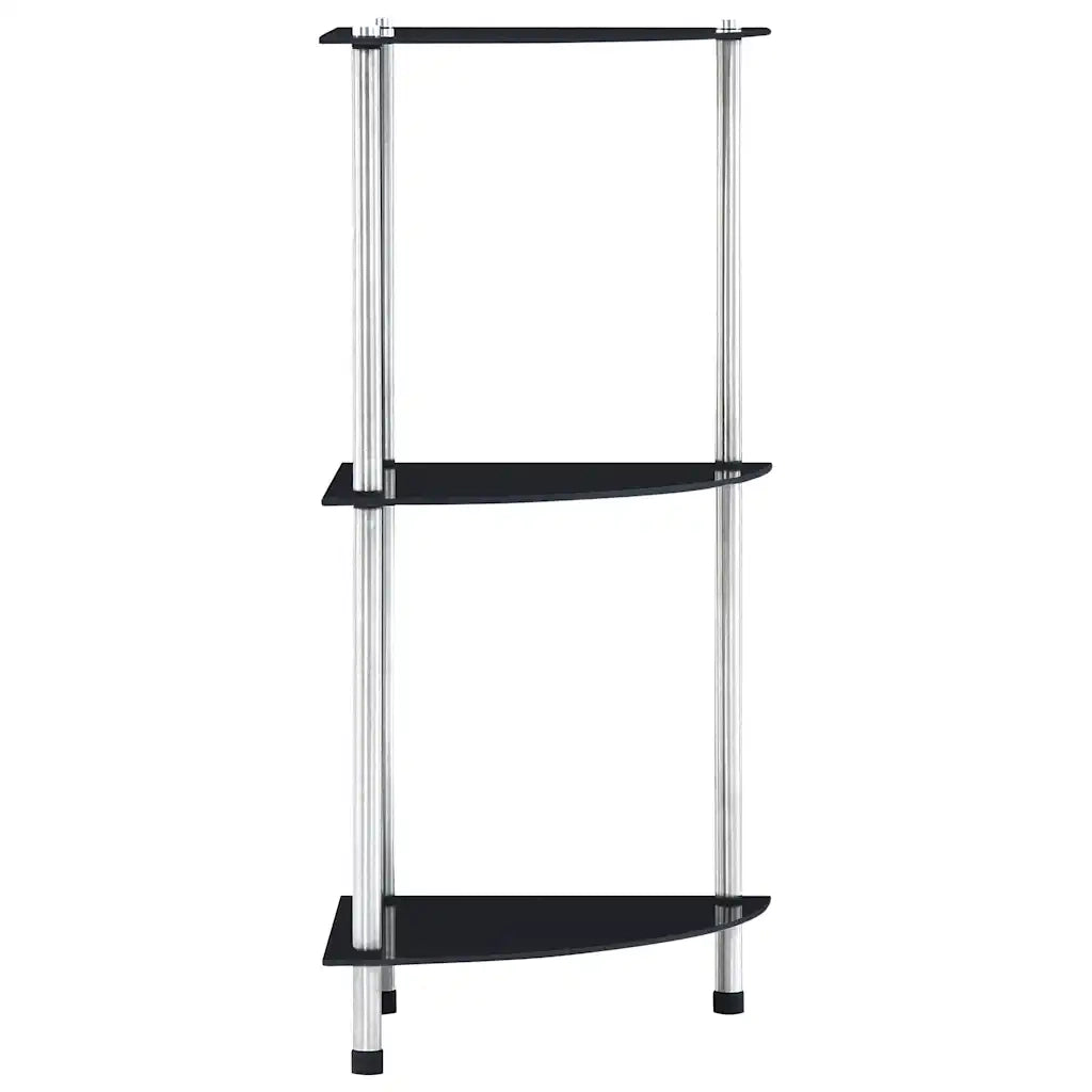 Scaffale a 3 Livelli Nero 30x30x67 cm in Vetro Temperato CFW9596937
