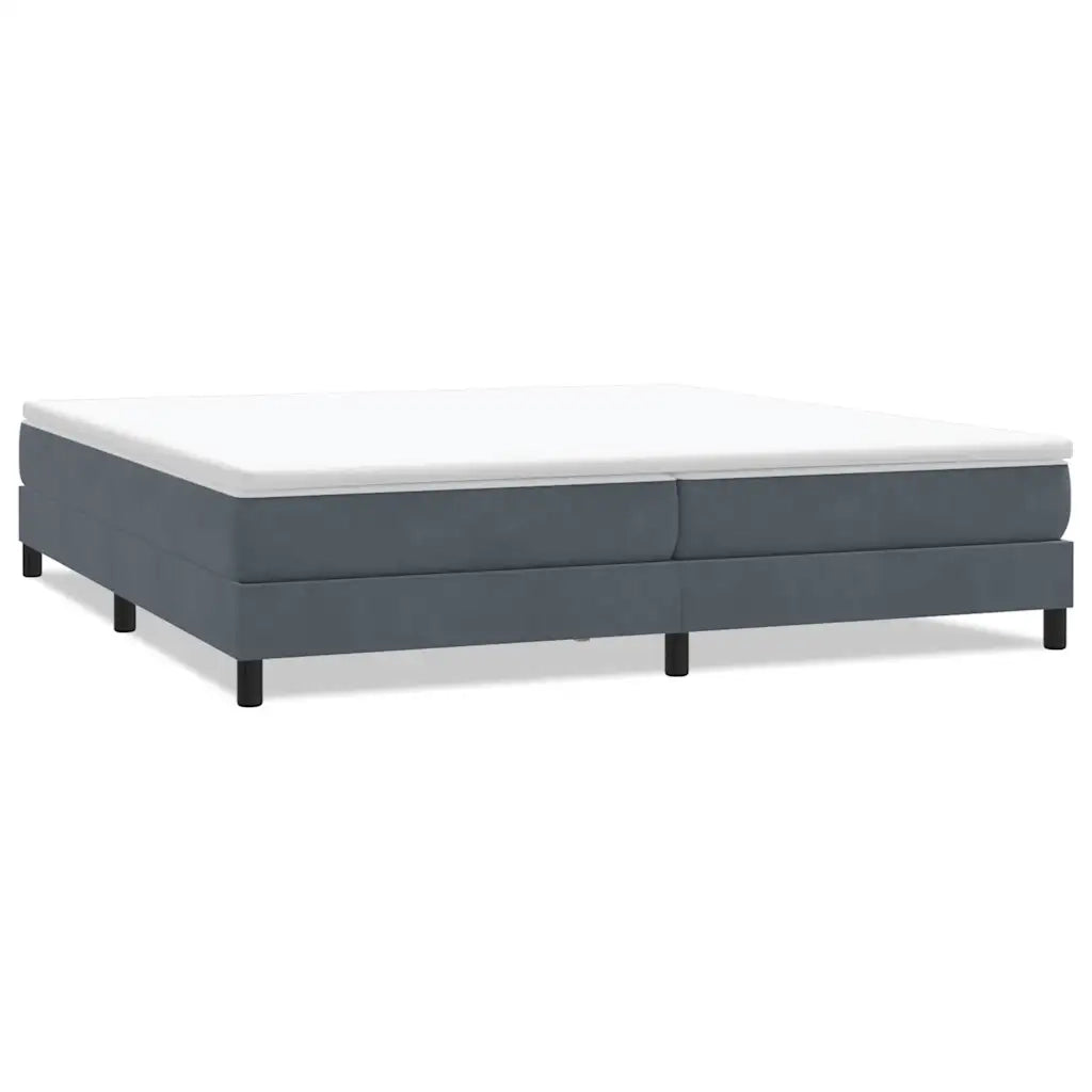 Letto a Molle senza Materasso-Struttura Letto Grigio Scuro 200x220 cm Velluto