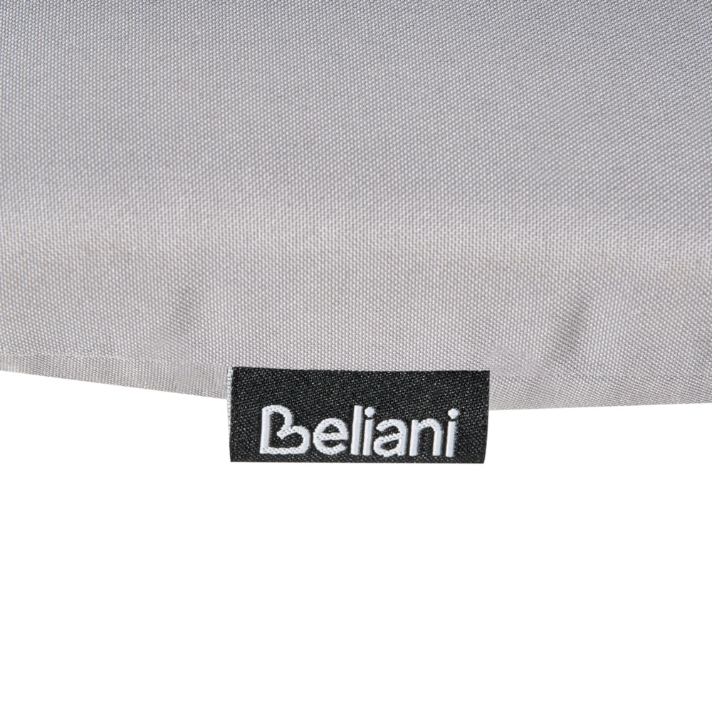 Cuscino per lettino prendisole grigio chiaro in poliestere resistente ai raggi UV con lacci e cuscino poggiatesta spesso