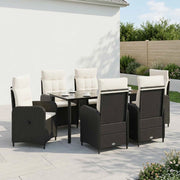Set da Pranzo per Giardino 7 pz Nero e Bianco Crema 3422487