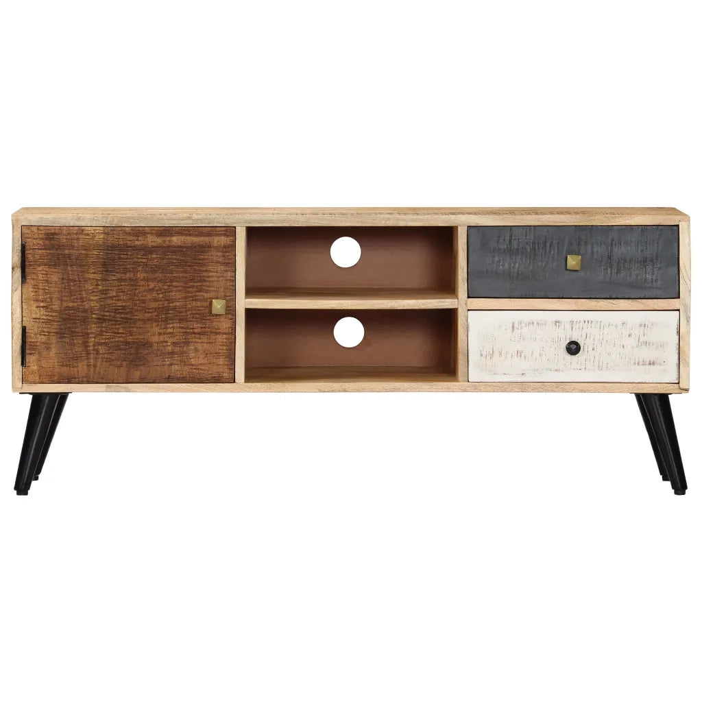 Mobile Porta TV-Credenza per TV 115x30x47 cm in Legno Massello di Mango