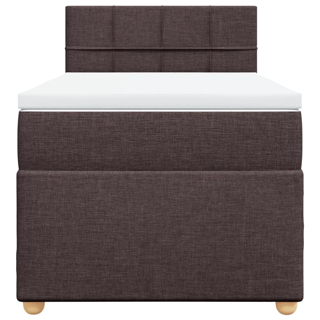 Giroletto a Molle con Materasso Marrone Scuro 100x200cm Tessuto 3288894