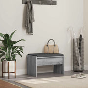 Panca per ingresso con cuscino Grigio Sonoma 63 x 38 x 40 cm