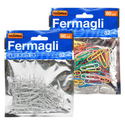 Fermagli per Carta Metallo Plastificato 12 Confezione 80 Pezzi 32 mm